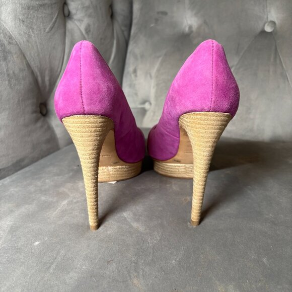 BCBGMAXAZRIA Fuchsia Suede Platform Stiletto Heels – Women’s Size 7.5B - Picture 4 of 6